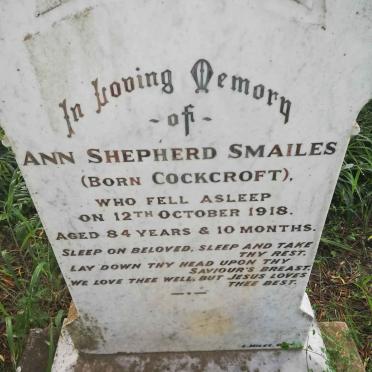 SMAILES Ann Shepherd nee COCKCROFT -1918