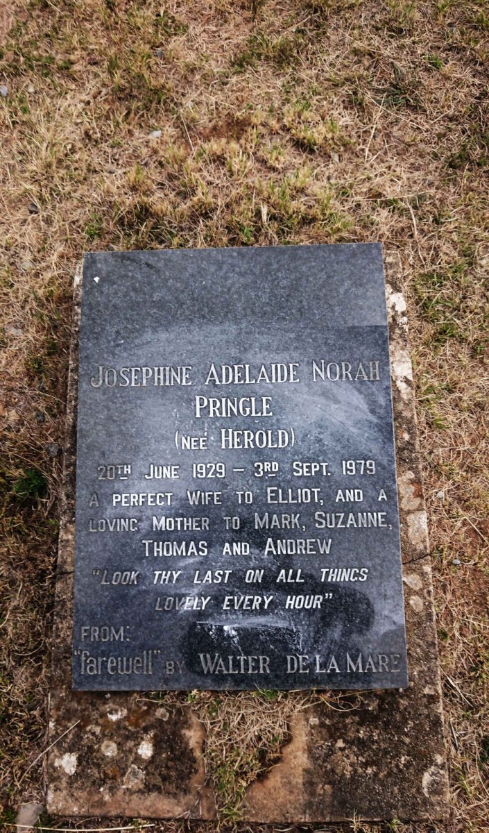 PRINGLE Josephine Adelaide Norah nee HEROLD 1929-1979