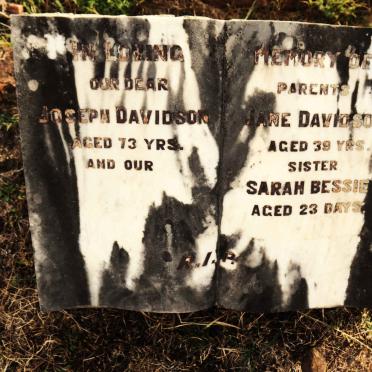 DAVIDSON Joseph & Jane :: DAVIDSON Sarah Bessie