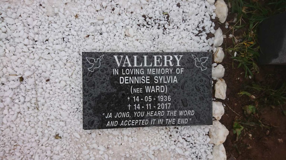 GARDE William Henry 1919-1999 &amp; Gwyneth Kathleen 1925-2018 :: VALLERY Dennise Sylvia nee WARD 1936-2017