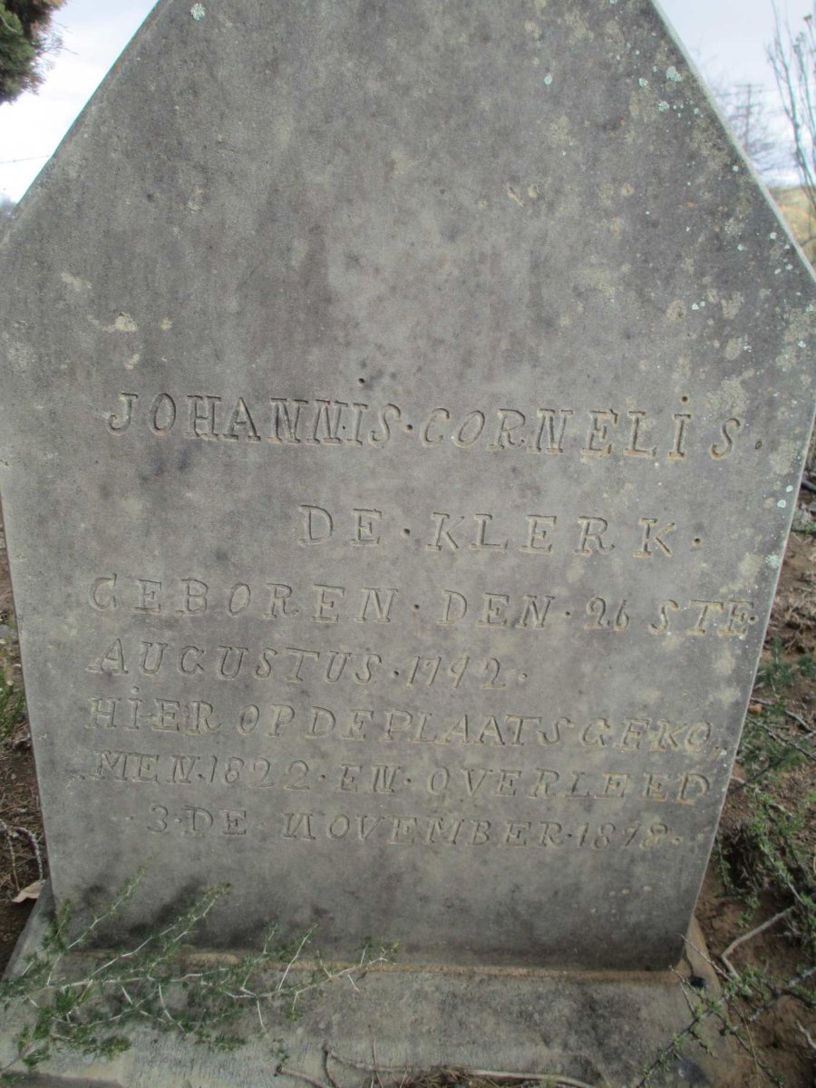 KLERK Johannis Cornelis, de 1792-1878