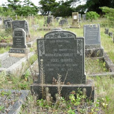 BAKKES Maria Helena Charlotte, VOGEL nee COETZEE 1889-1942