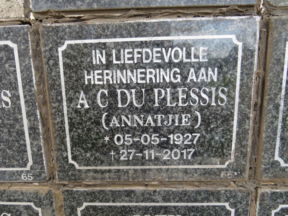 PLESSIS A.C., du 1927-2017