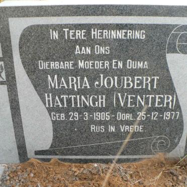 HATTINGH Maria Joubert nee VENTER 1905-1977