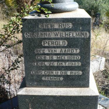 PEROLD Susanna Wilhelmina nee VAN AARDT 1880-1943