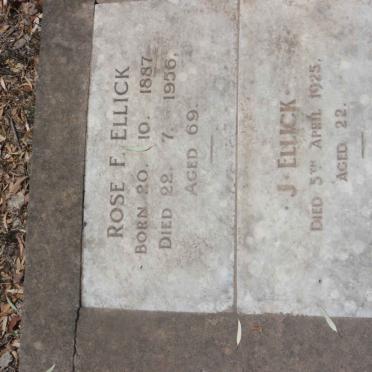 ELLICK Rose F. 1887-1956 :: ELLICK J. -1925