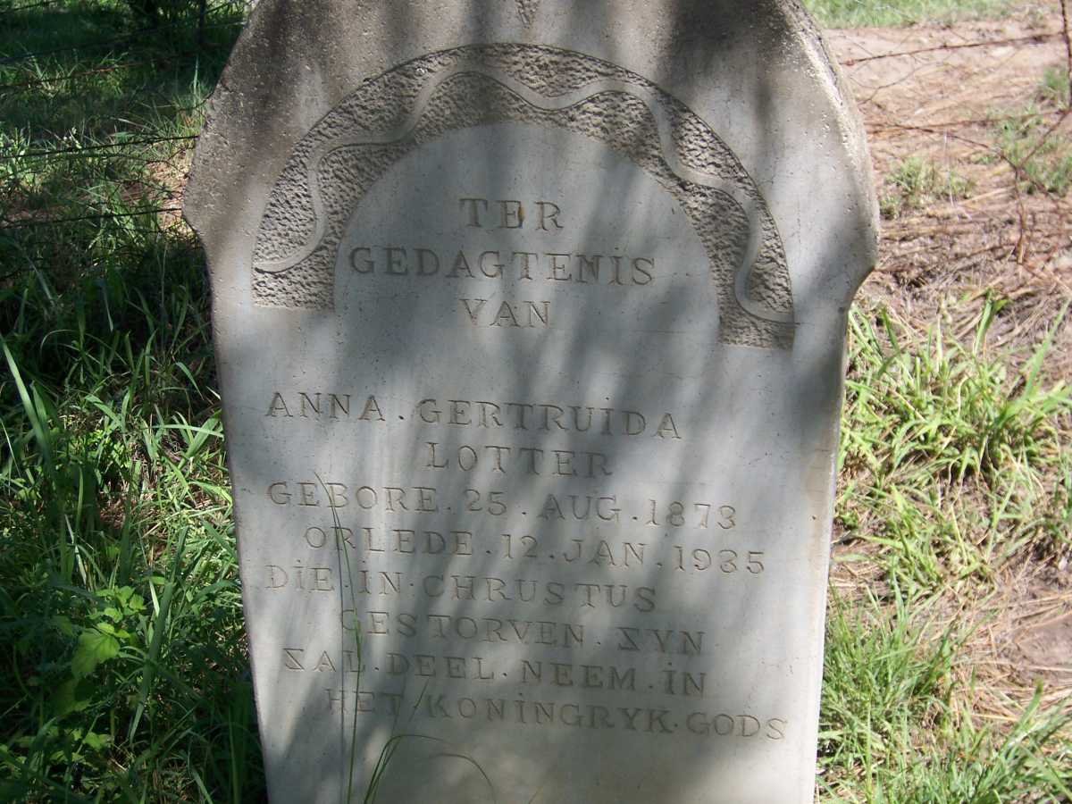 LOTTER Anna Gertruida 1873-1935