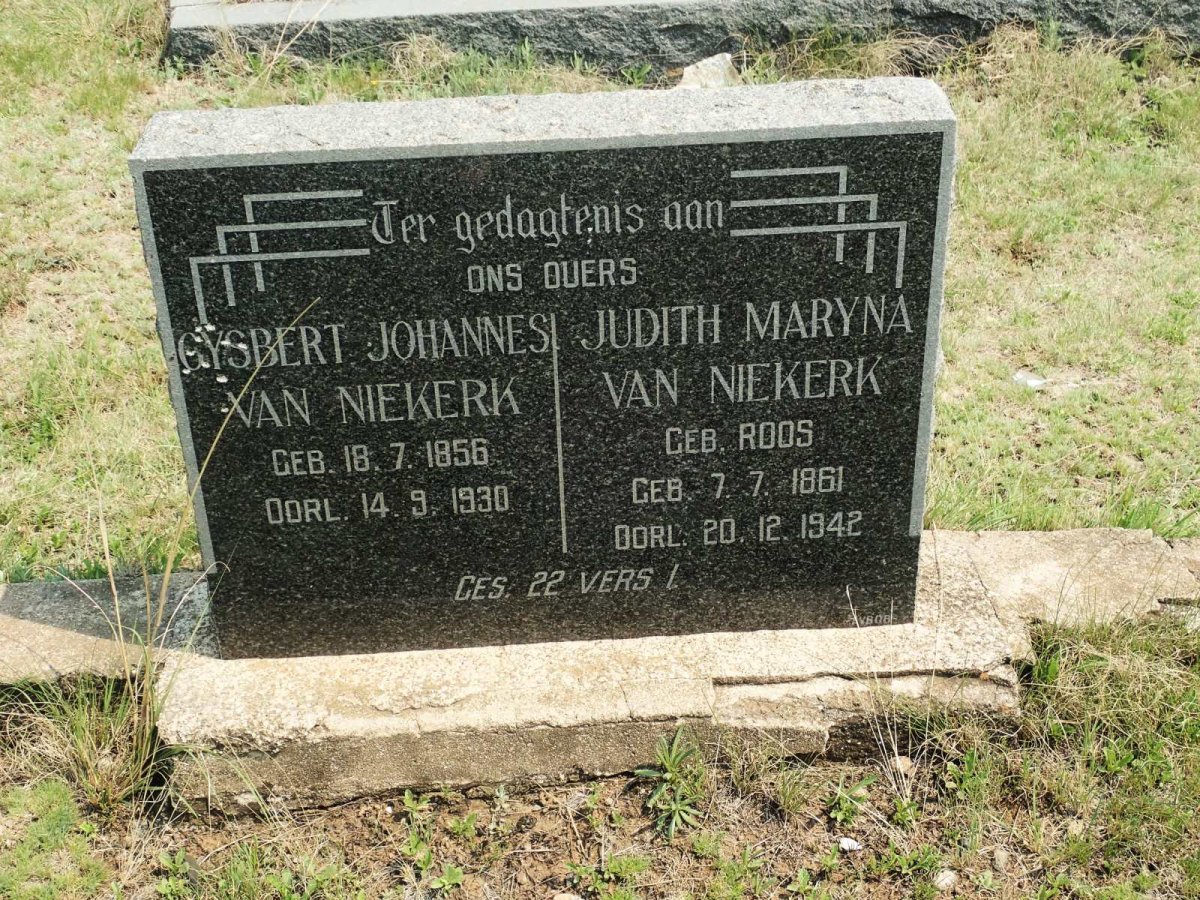 NIEKERK Gysbert Johannes, van 1856-1930 &amp; Judith Maryna ROOS 1861-1942