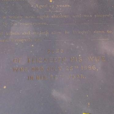 GRAY William -1851 &amp; Elizabeth -1886
