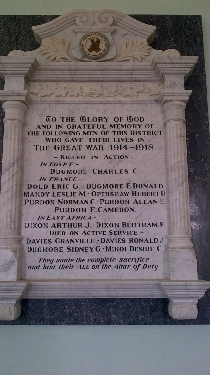 2. Roll of Honour: WWI - Great War 1914-1918