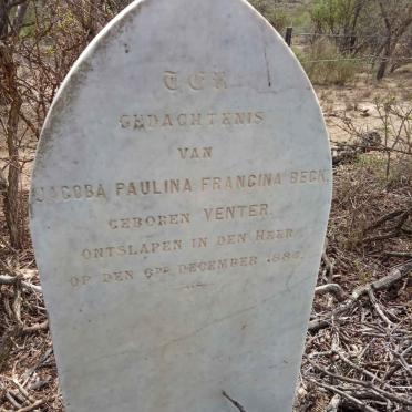 BECK Jacoba Paulina Francina nee VENTER -1884
