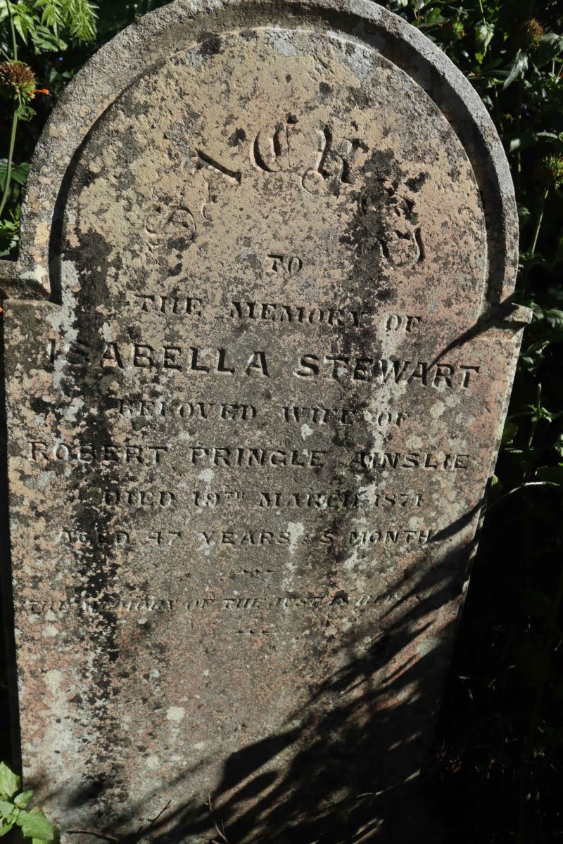 AINSLIE Isabella Stewart -1874
