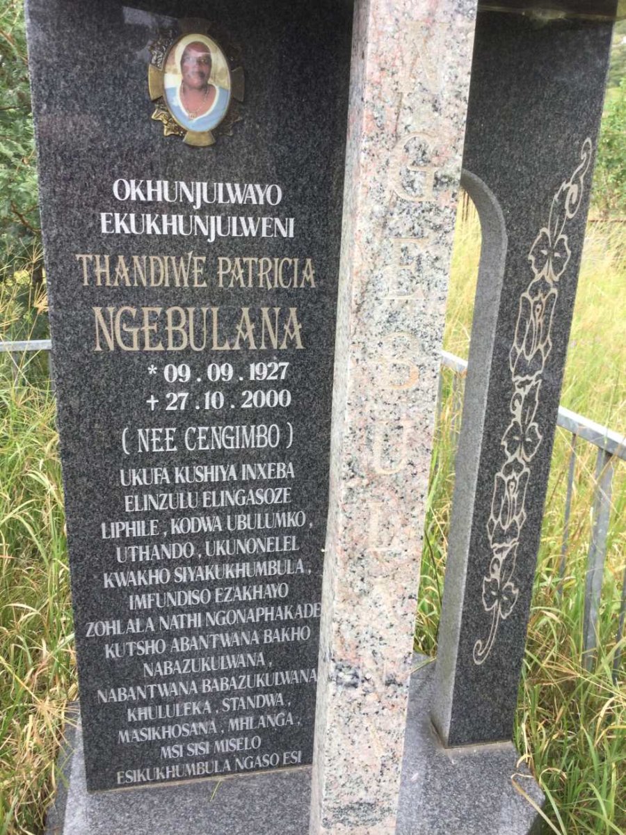 NGEBULANA Thandiwe Patricia nee CENGIMBO 1927-2000