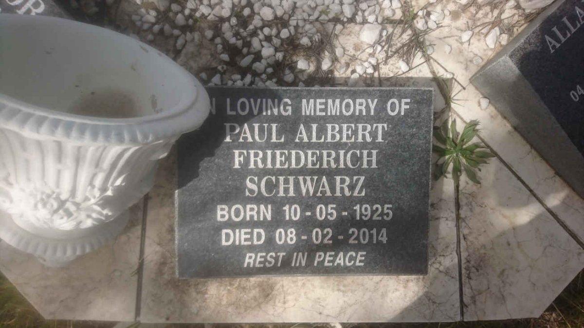 SCHWARZ Paul Albert Friederich 1925-2014