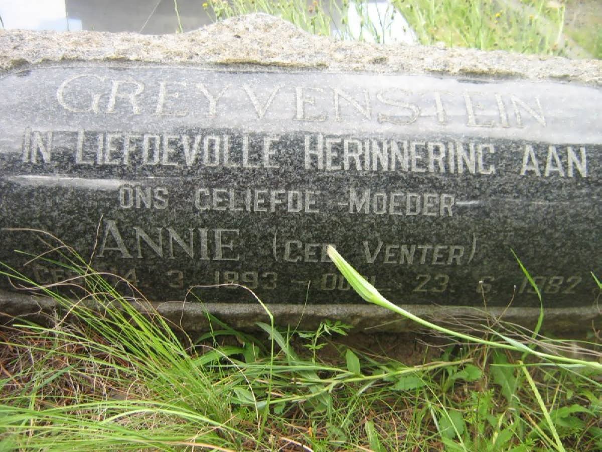 GREYVENSTEIN Annie nee VENTER 1893-1982