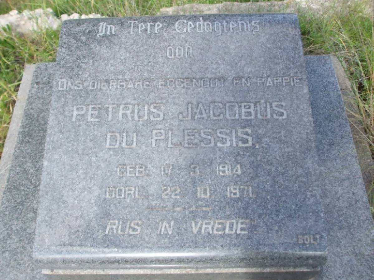PLESSIS Petrus Jacobus, du 1914-1971