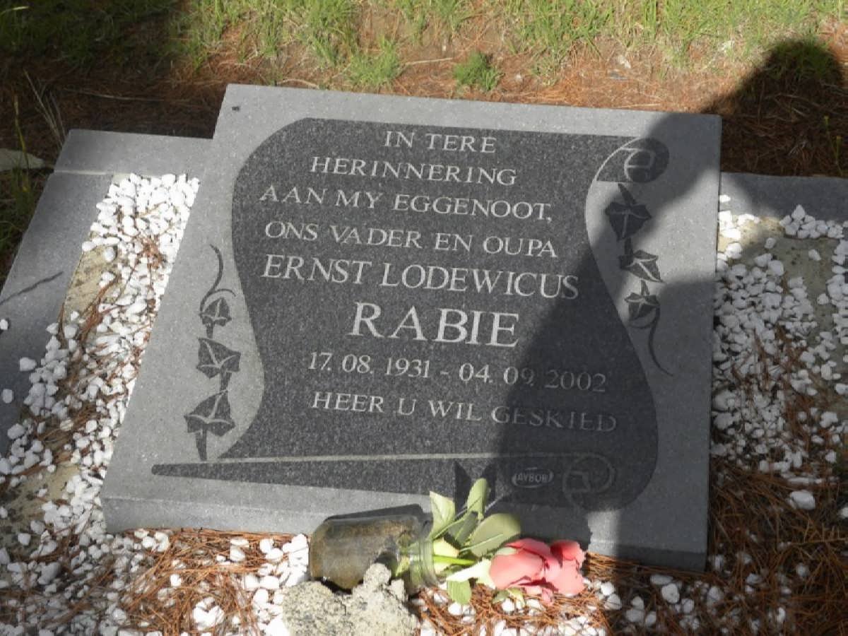 RABIE Ernst Lodewicus 1931-2002