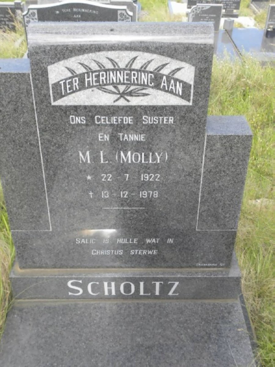 SCHOLTZ M.L. 1922-1978