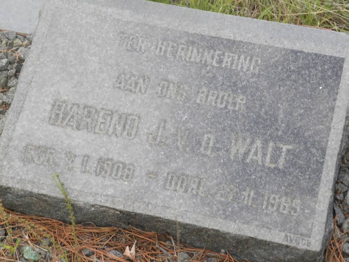 WALT Barend J., v.d. 1908-1969