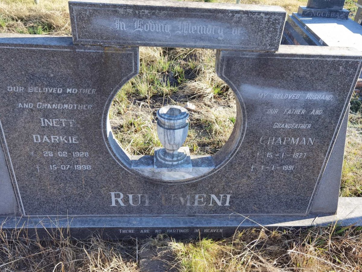 RULUMENI Chapman 1927-1991 &amp; Inett Darkie 1928-1998