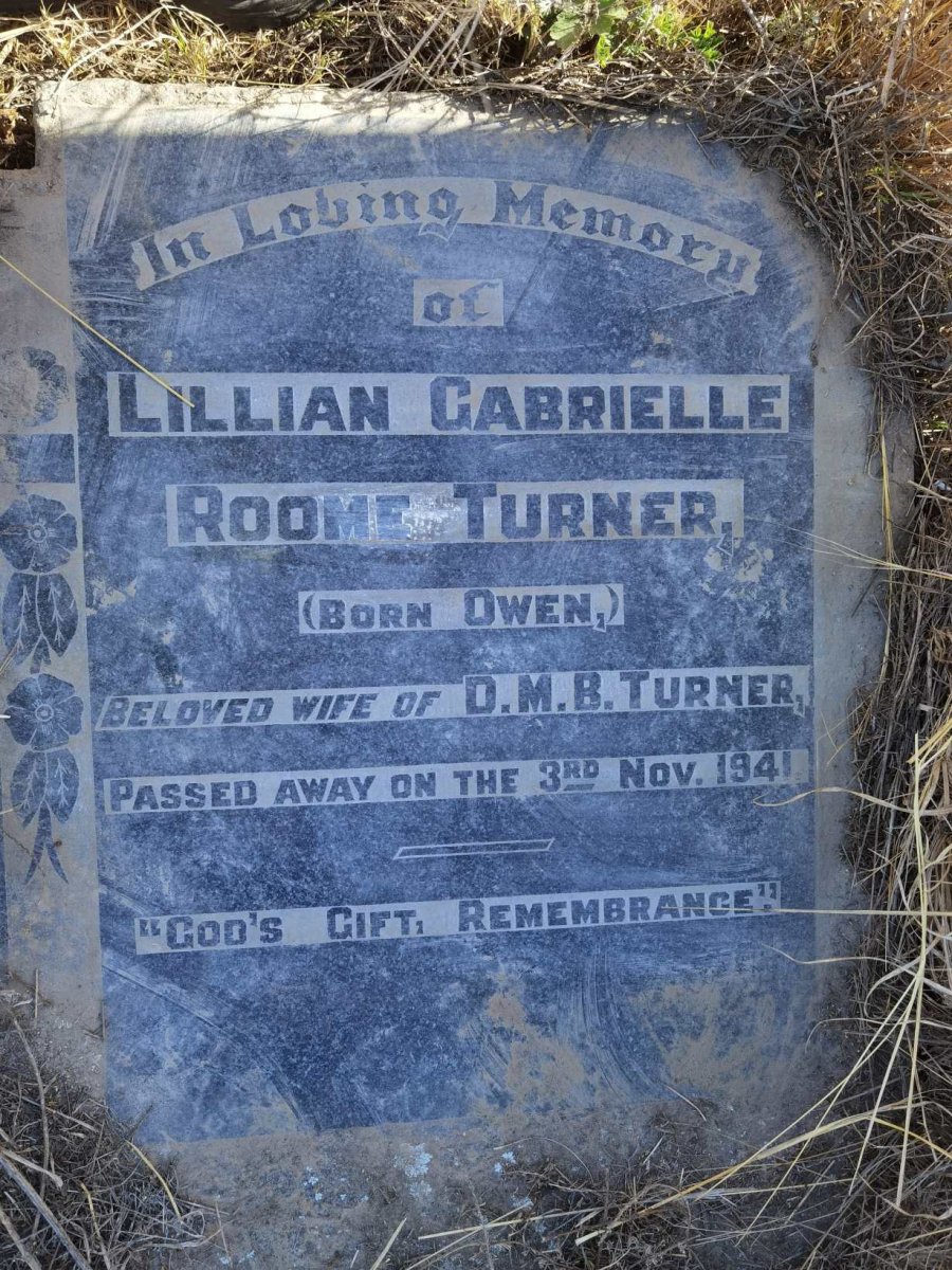 TURNER Lillian Gabrielle Roome nee OWEN -1941