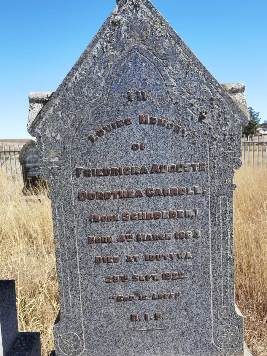 CARROLL Friedricka Auguste Dorothea nee SCHROEDER 1864-1922