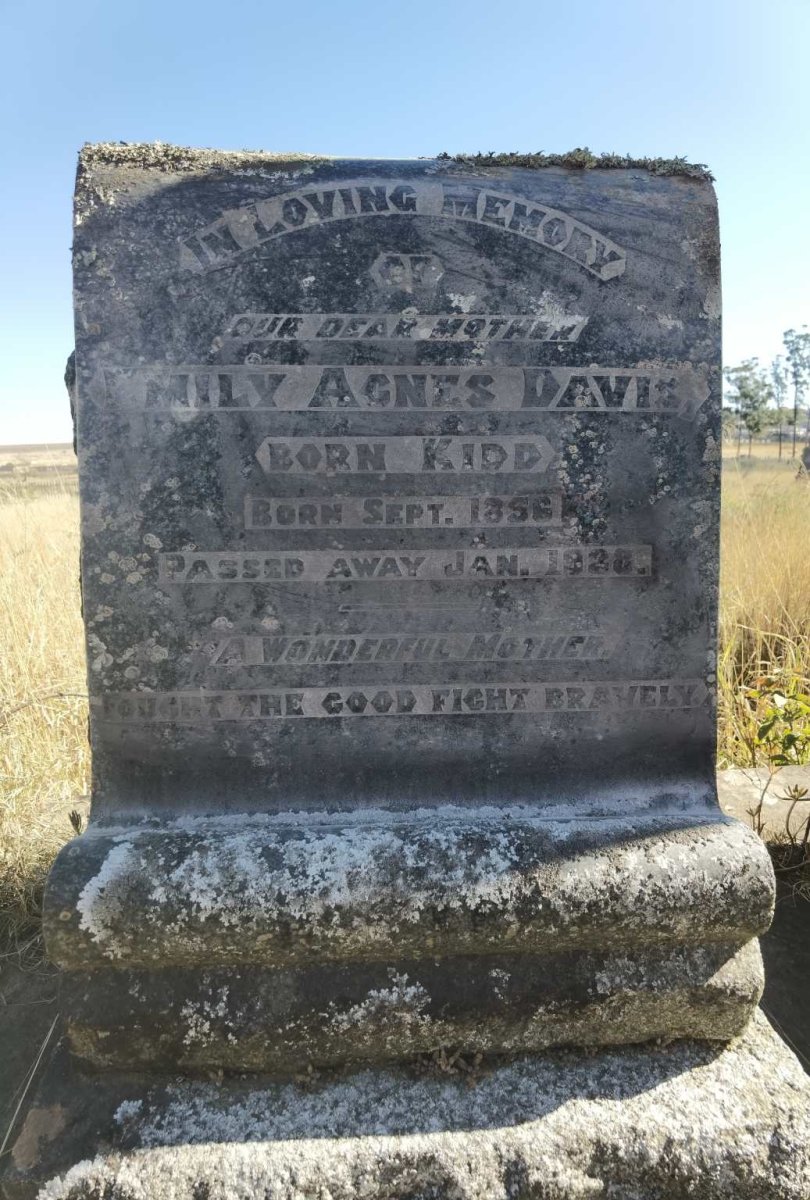 DAVIS Emily Agnes nee KIDD 1856-1938