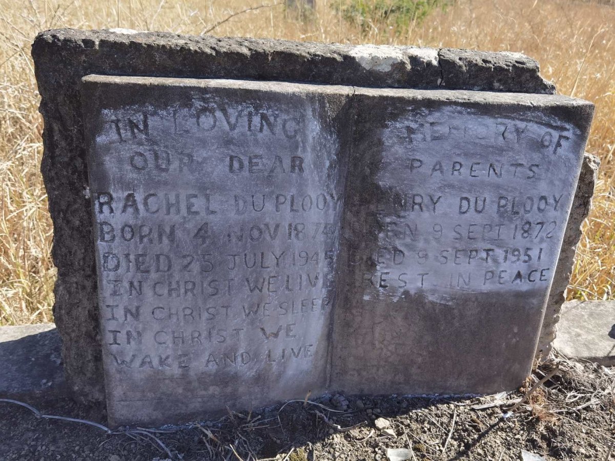 PLOOY Henry, du 1872-1951 &amp; Rachel 1874-1945