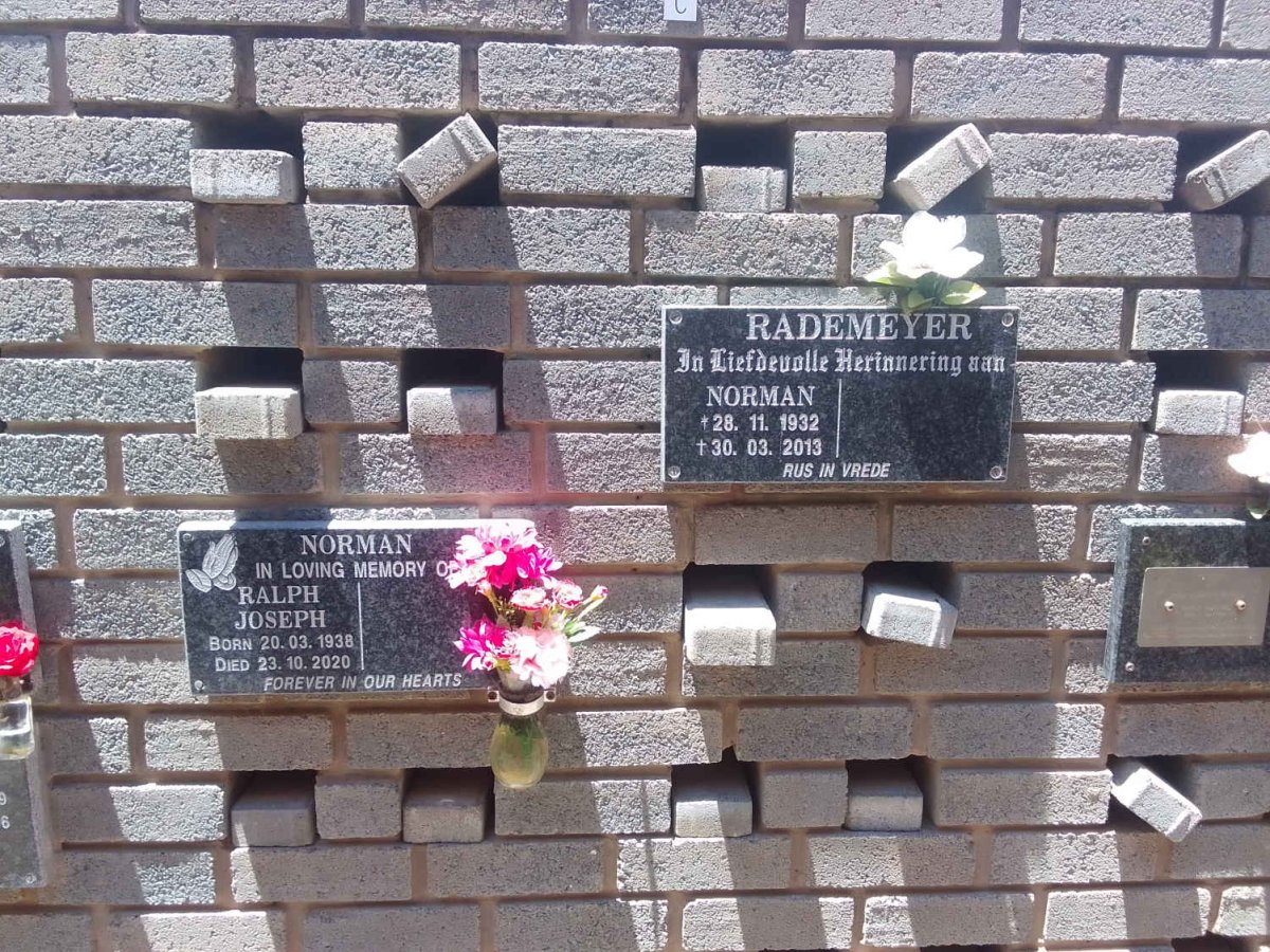 NORMAN Ralph Joseph 1938-2020 :: RADEMEYER Norman 1932-2013