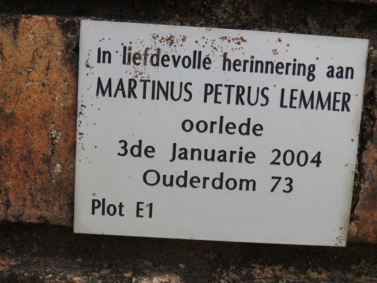 LEMMER Martinus Petrus -2004