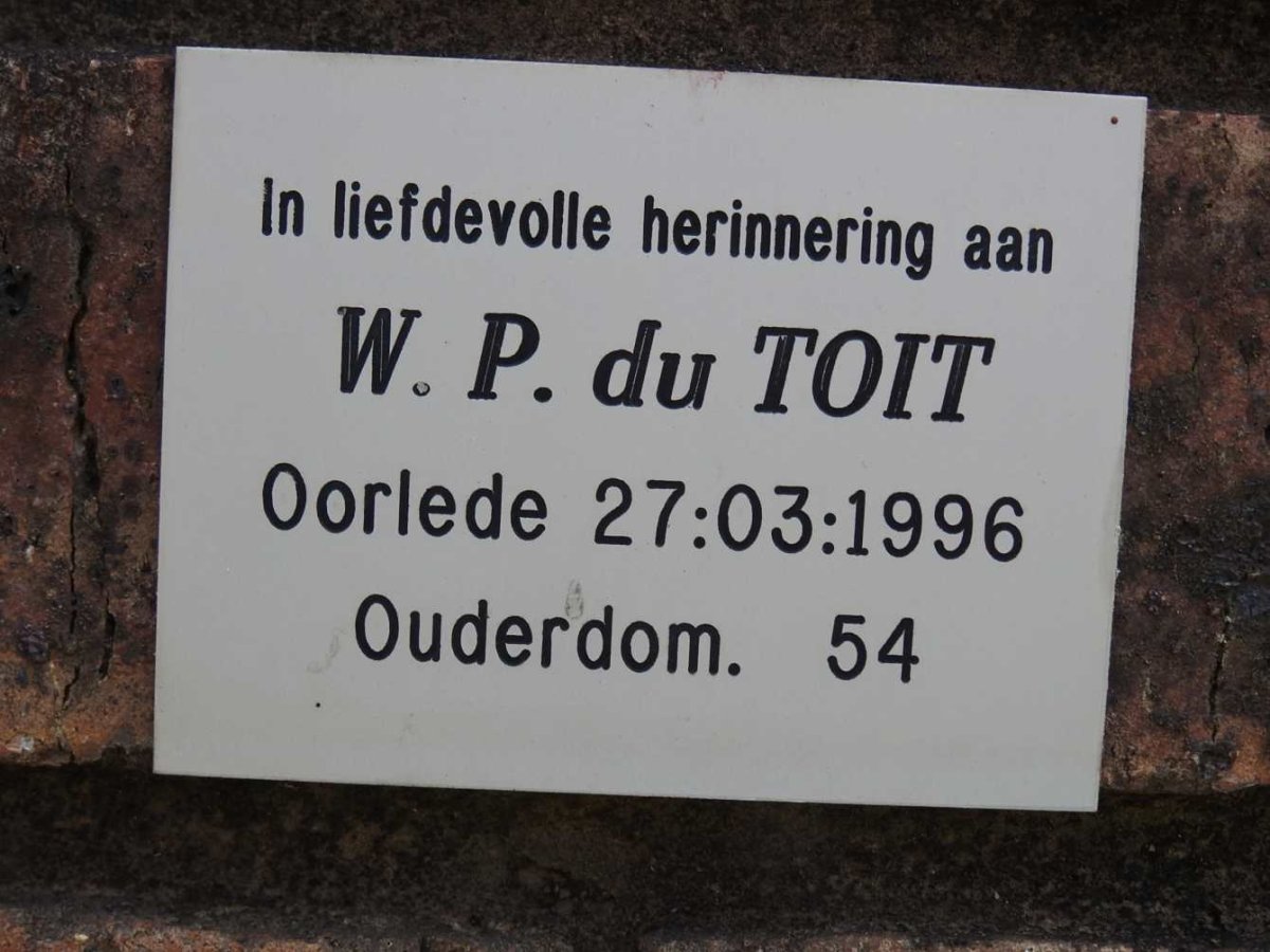 TOIT W.P., du -1996