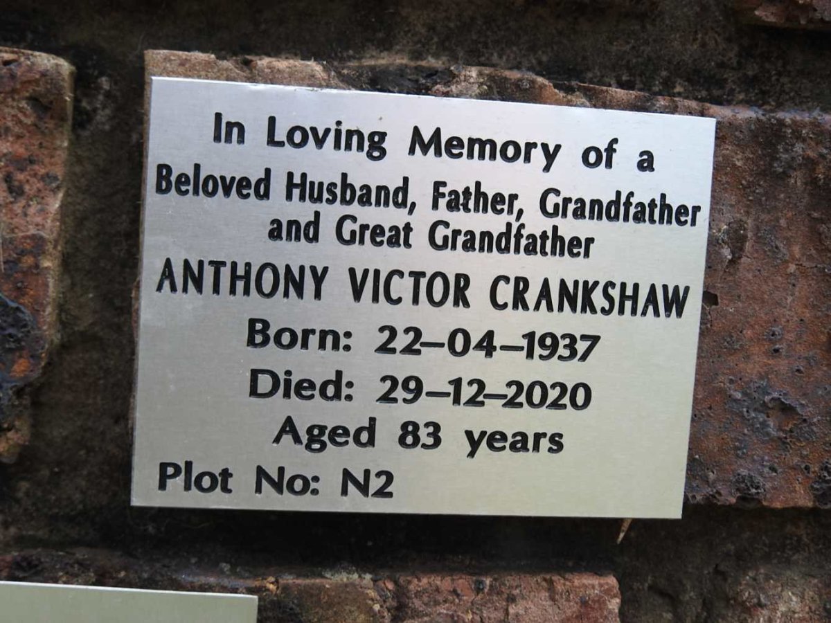 CRANKSHAW Anthony Victor 1937-2020