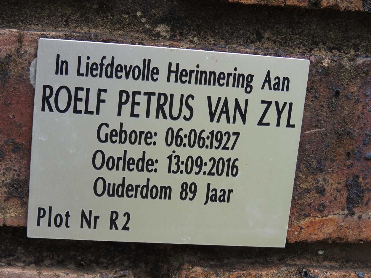 ZYL Roelf Petrus, van 1927-2016