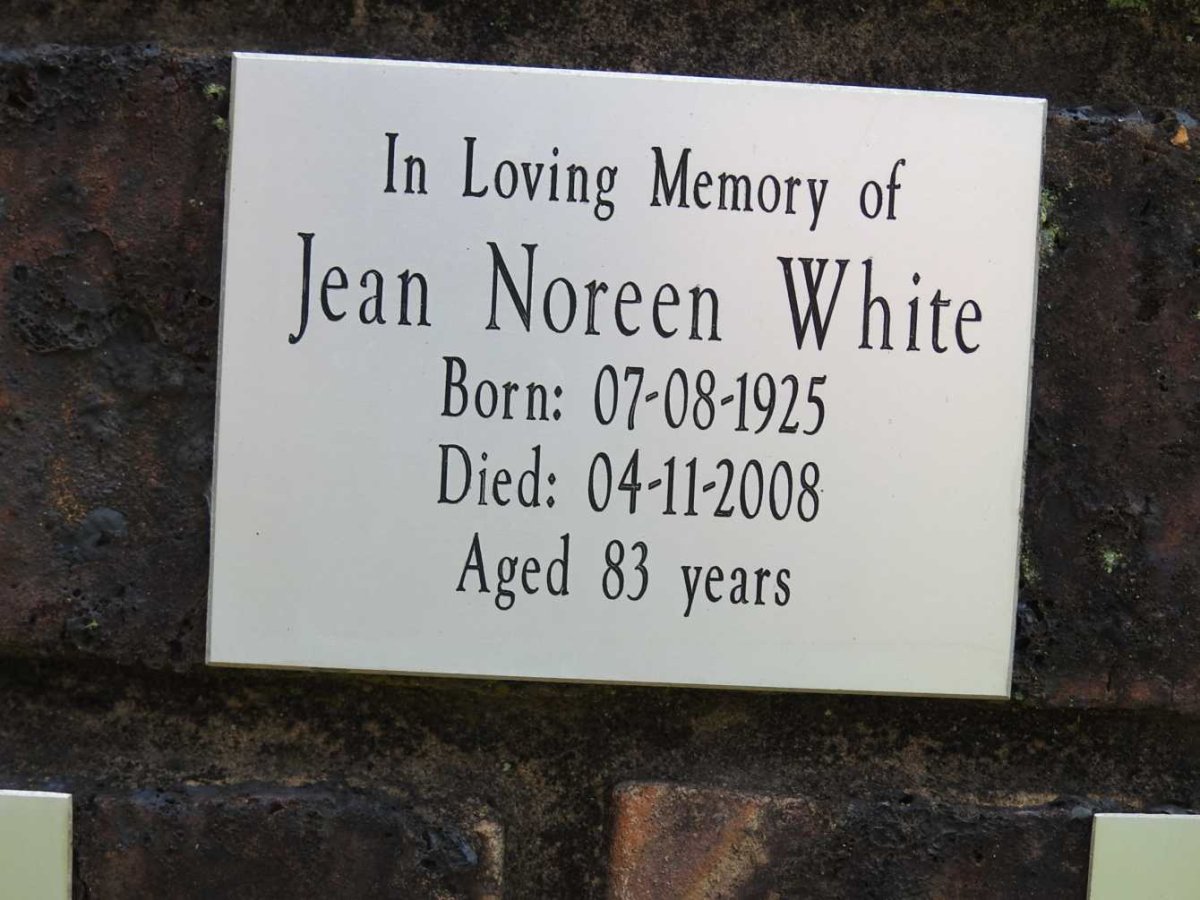 WHITE Jean Noreen 1925-2008
