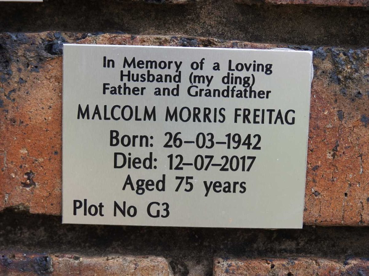 FREITAG Malcolm Morris 1942-2017