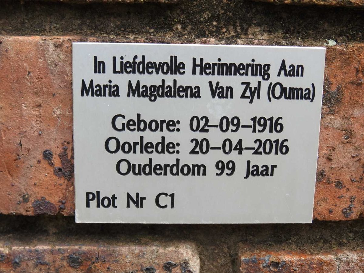 ZYL Maria Magdalena, van 1916-2016