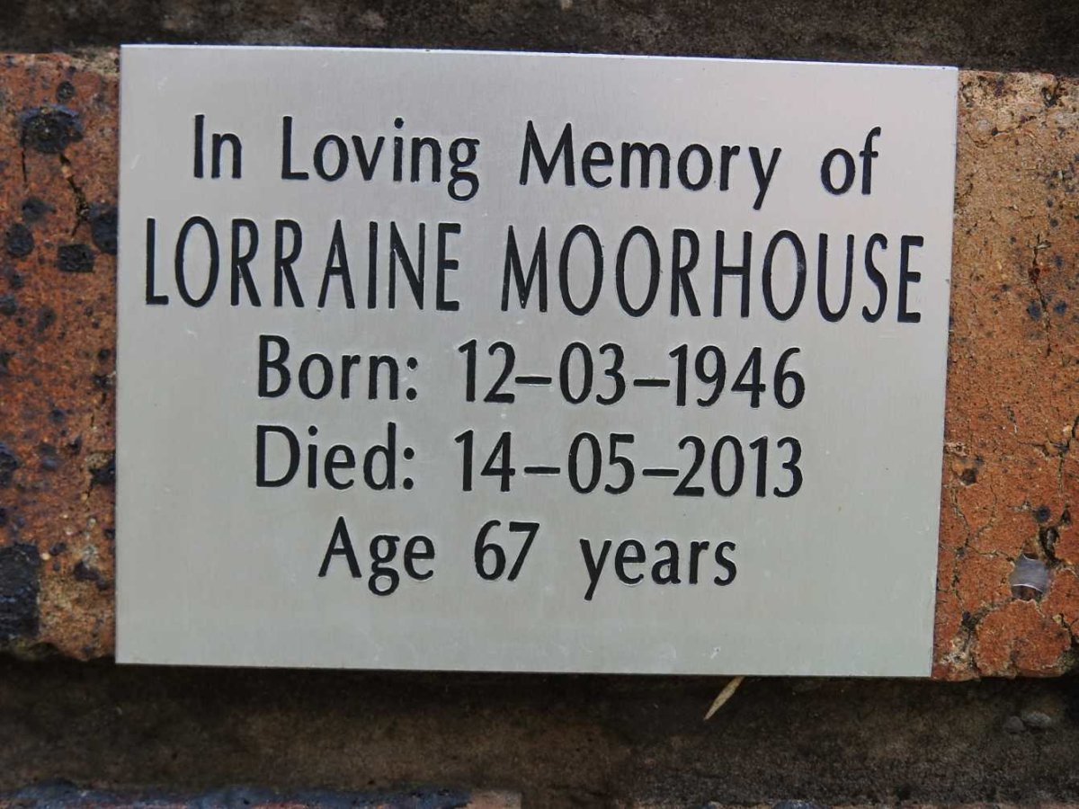 MOORHOUSE Lorraine 1946-2013