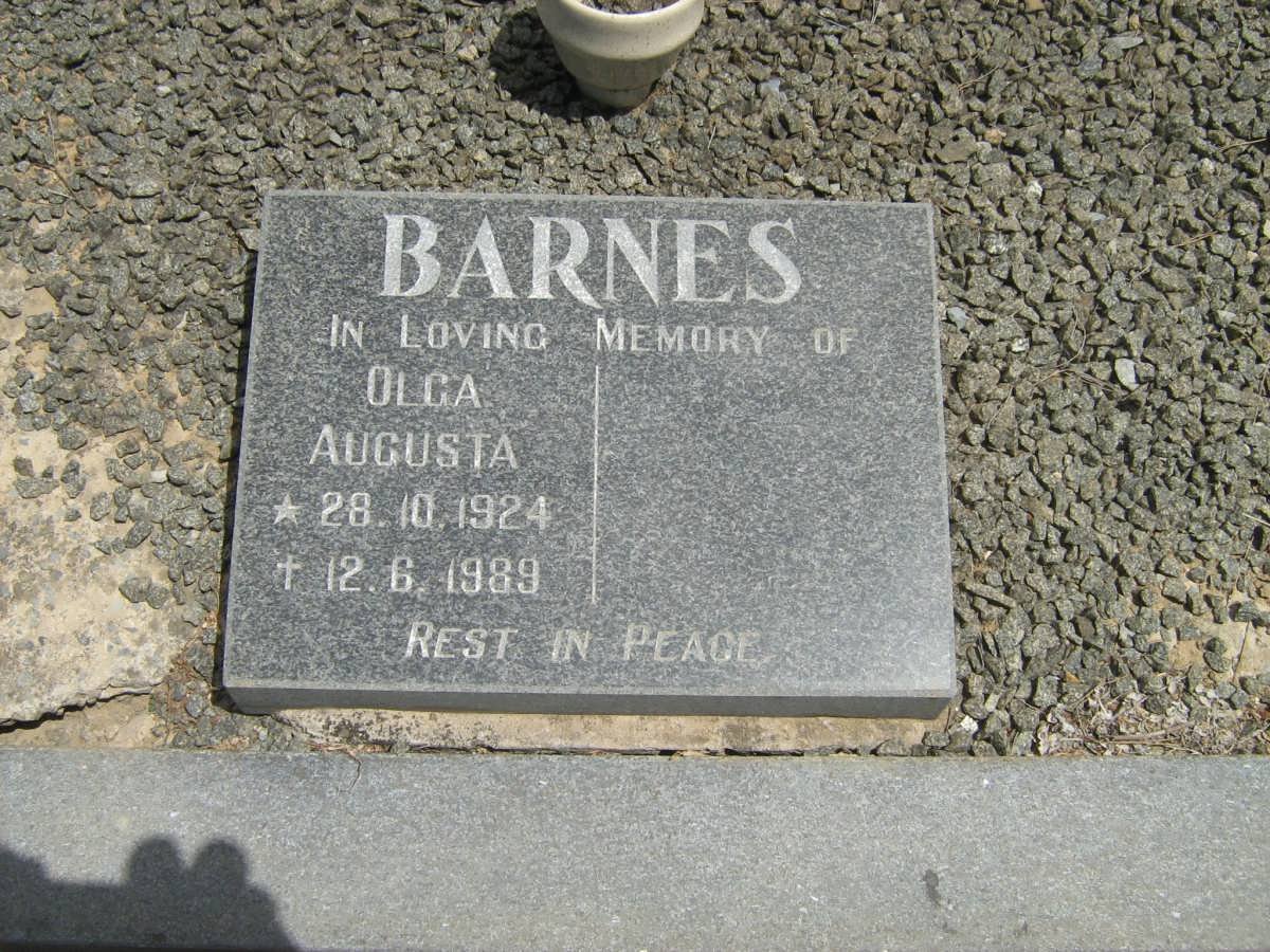 BARNES Olga Augusta 1924-1989