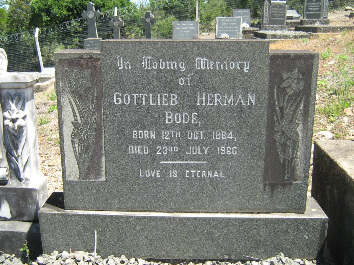 BODE Gottlieb Herman 1884-1966
