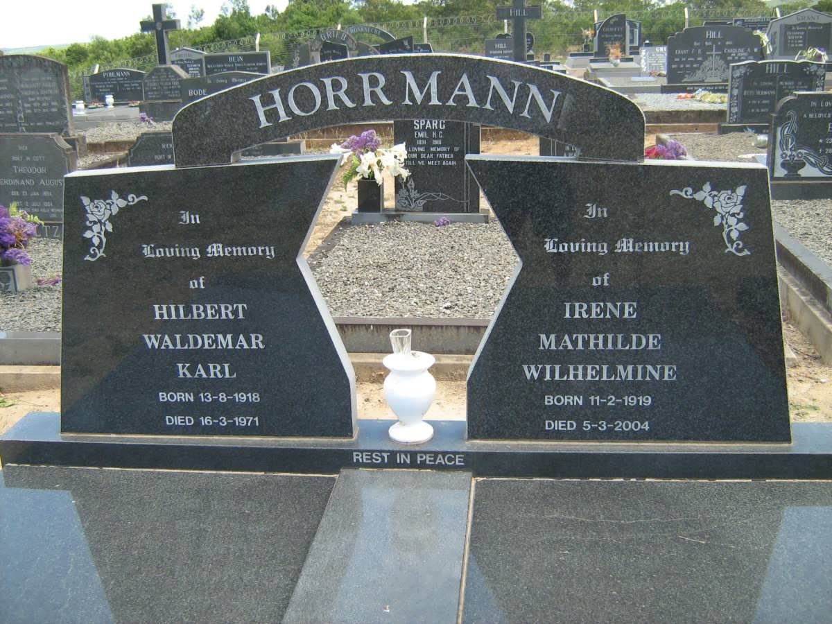 HORRMANN Hilbert Waldemar Karl 1918-1971 &amp; Irene Mathilde Wilhelmine 1919-2004