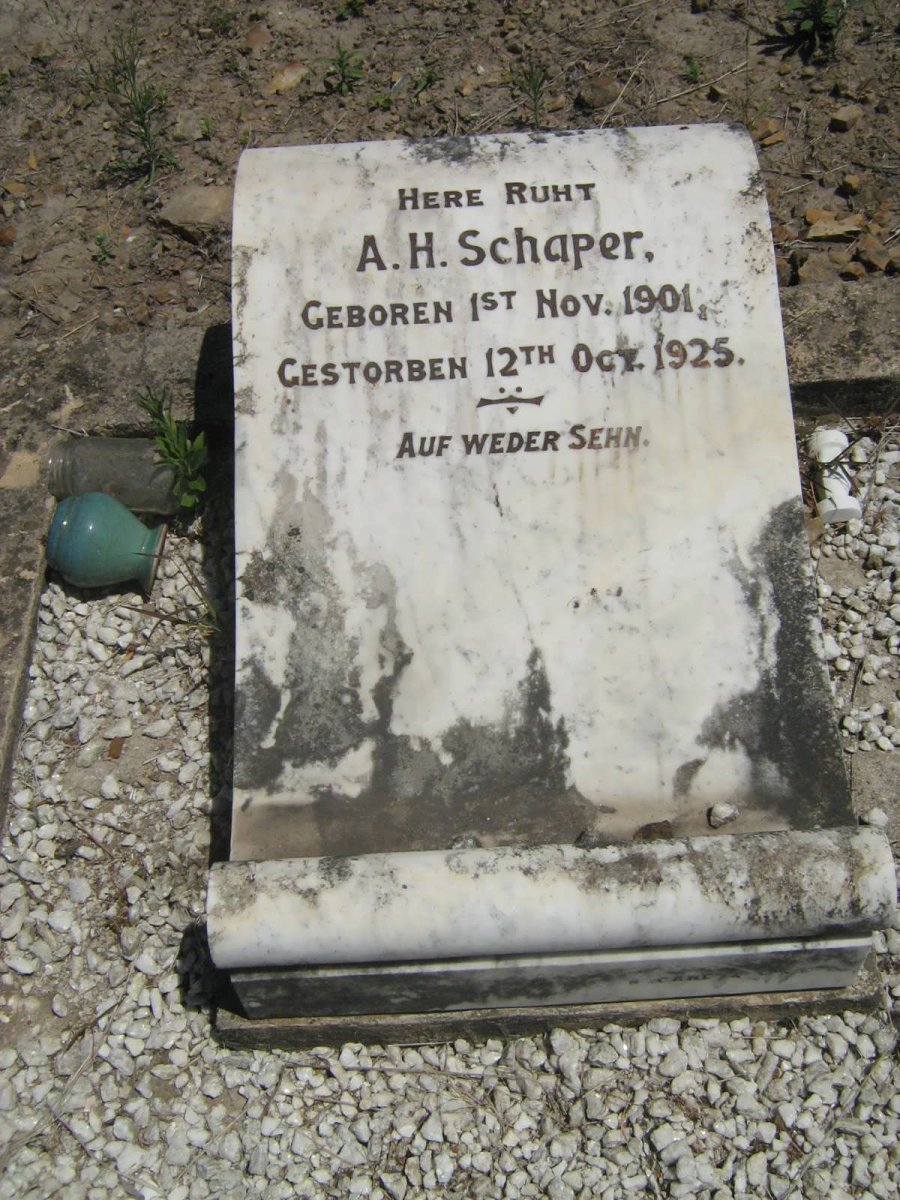 SCHAPER A.H. 1901-1925
