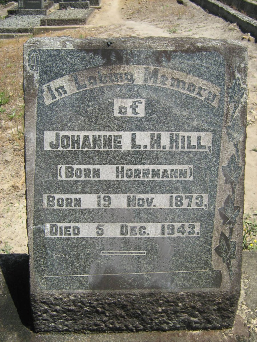 HILL Johanne L.H. nee HORRMANN 1873-1943
