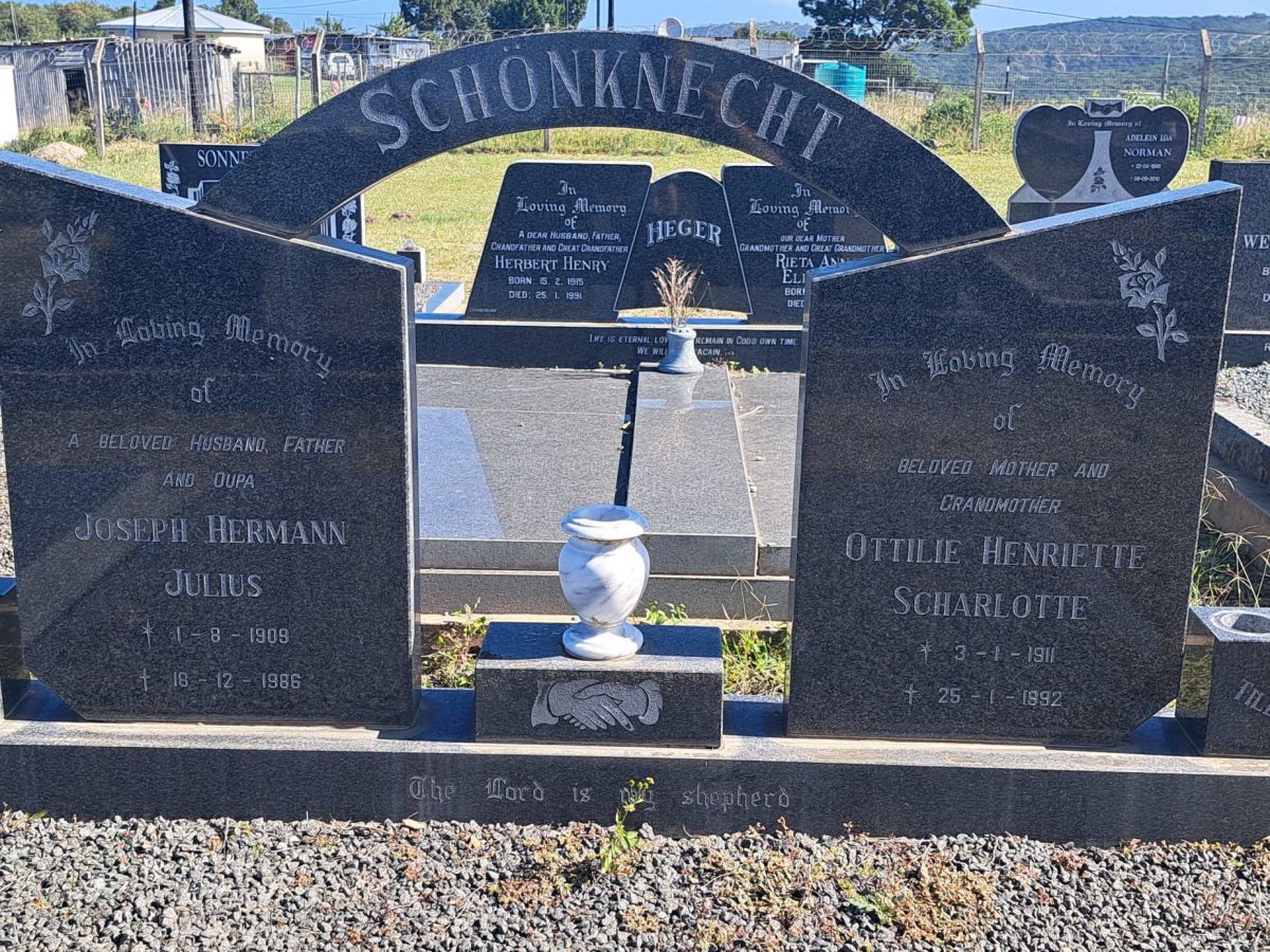 SCHONKNECHT Joseph Hermann Julius 1909-1986 &amp; Ottilie Henriette Scharlotte 1911-1992