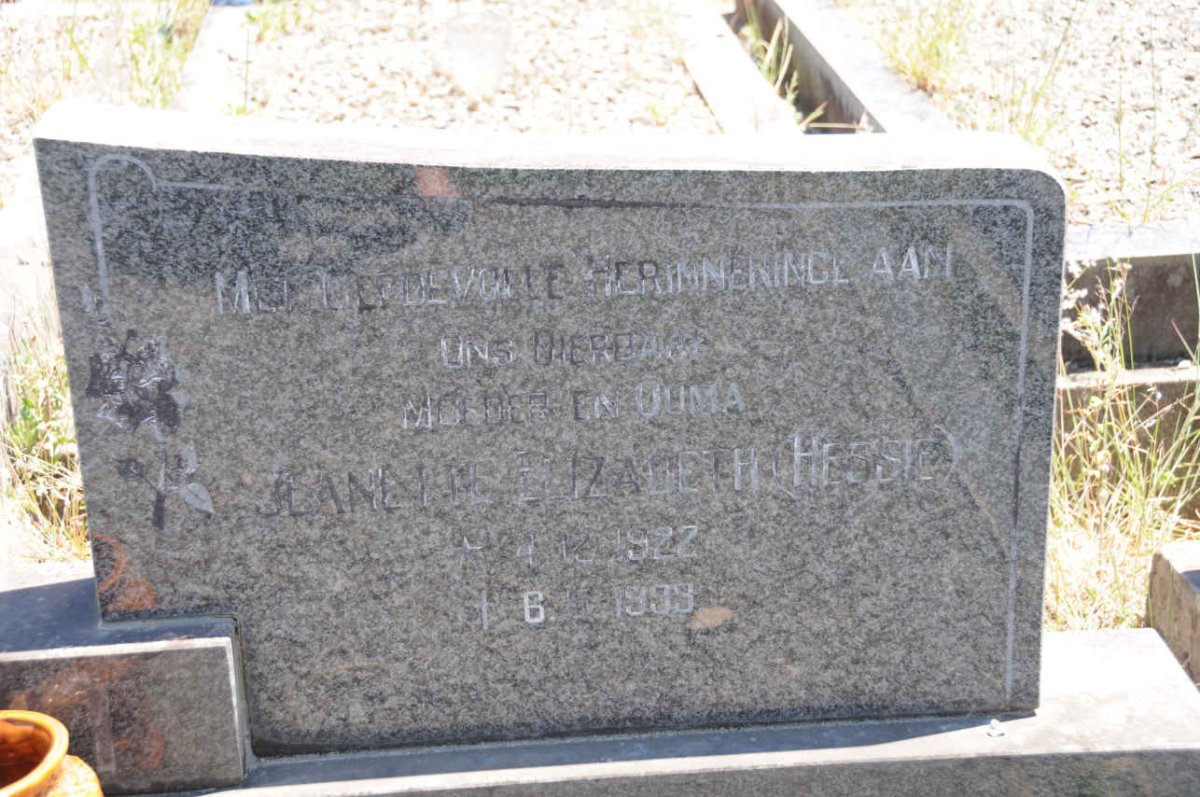 TOIT Jeanette Elizabeth, du 1922-1999