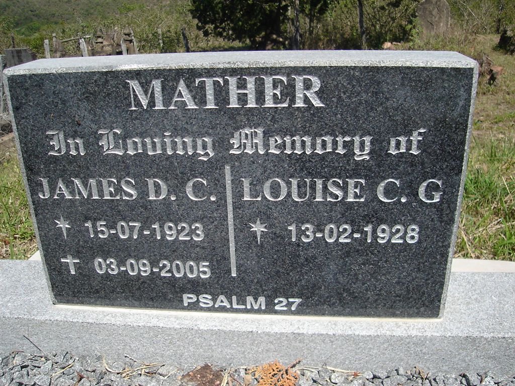 MATHER James D.C. 1923-2005 &amp; Louise C.G. 1928-