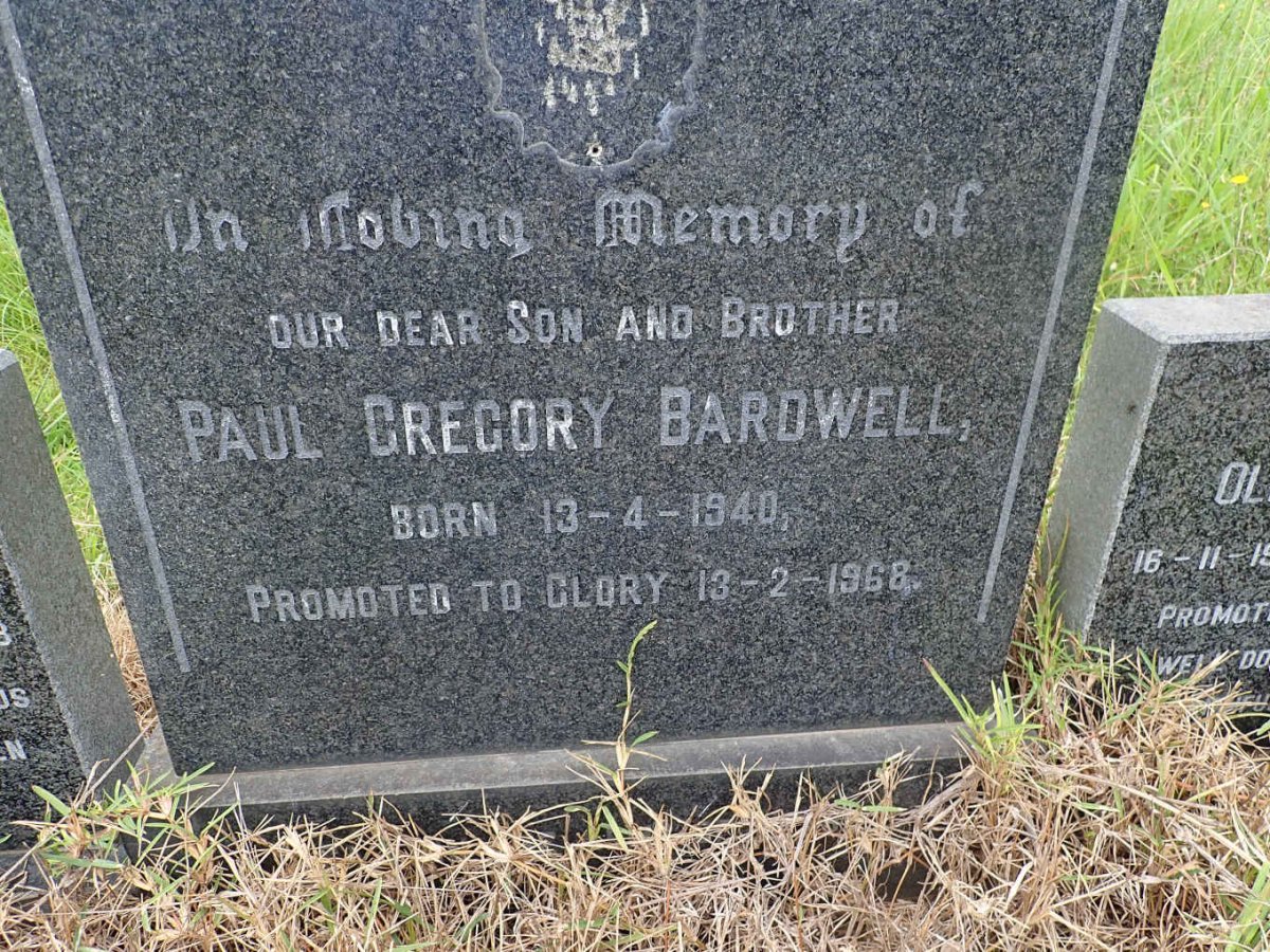 BARDWELL Paul Gregory 1940-1968