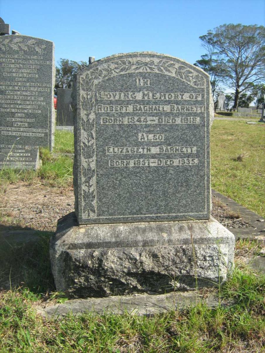 BARNETT Robert Bagnall 1844-1918 &amp; Elizabeth 1857-1935