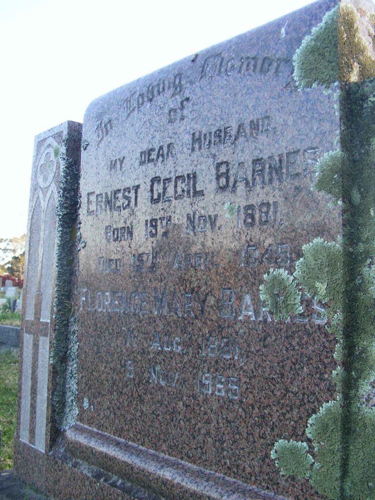 BARNES Ernest Cecil 1891-1945 &amp; Florence Mary 1891-1965