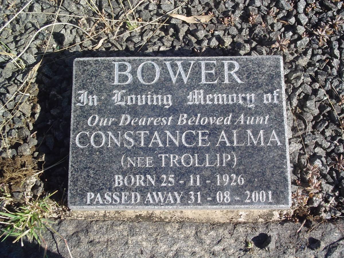 BOWER Constance Alma nee TROLLIP 1926-2001