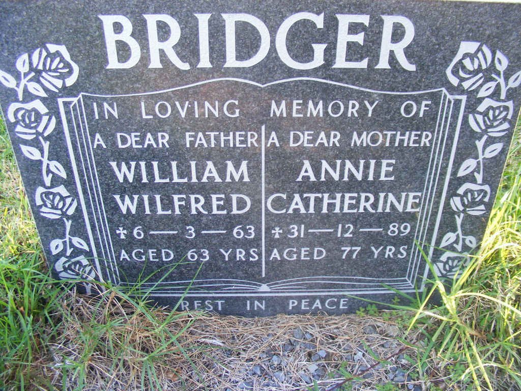 BRIDGER William Wilfred -1963 &amp; Annie Catherine -1989